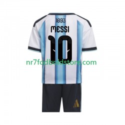 Argentina Trøje Lionel Messi 10 Børn Hjemmebane Fodboldsæt VM i fodbold 2026 Kortærmet