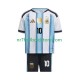 Argentina Trøje Lionel Messi 10 Børn Hjemmebane Fodboldsæt VM i fodbold 2026 Kortærmet