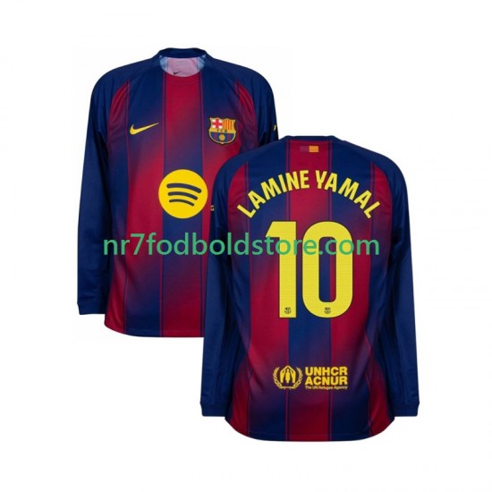 FC Barcelona Trøje Lamine Yamal 10 Mænd Hjemmebane Fodboldsæt 2025-2026 Langærmet