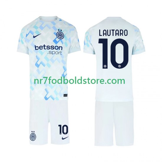 Inter Milan Trøje Lautaro Martinez 10 Børn Udebane Fodboldsæt 2025-2026 Kortærmet
