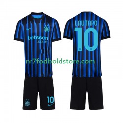 Inter Milan Trøje Lautaro Martinez 10 Børn Hjemmebane Fodboldsæt 2025-2026 Kortærmet