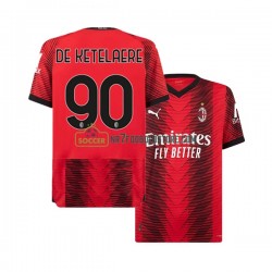 AC Milan Trøje Charles De Ketelaere 90 Mænd Hjemmebane Fodboldsæt 2023-2024 Kortærmet