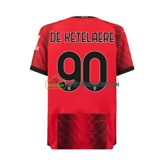 AC Milan Trøje Charles De Ketelaere 90 Mænd Hjemmebane Fodboldsæt 2023-2024 Kortærmet