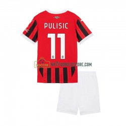 AC Milan Trøje Christian Pulisic 11 Børn Hjemmebane Fodboldsæt 2024-2025 Kortærmet