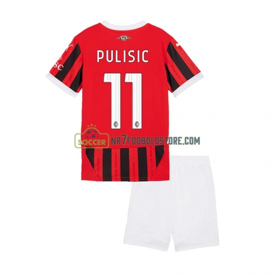 AC Milan Trøje Christian Pulisic 11 Børn Hjemmebane Fodboldsæt 2024-2025 Kortærmet