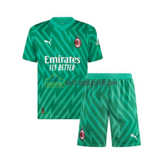 AC Milan Trøje Målmand Børn Hjemmebane Fodboldsæt 2023-2024 Kortærmet