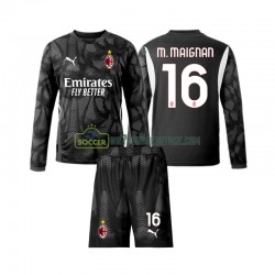 AC Milan Trøje Mike Maignan 16 Målmand Børn Hjemmebane Fodboldsæt 2024-2025 Langærmet