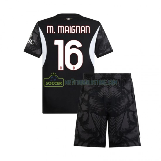 AC Milan Trøje Mike Maignan 16 Målmand Børn Hjemmebane Fodboldsæt 2024-2025 Kortærmet