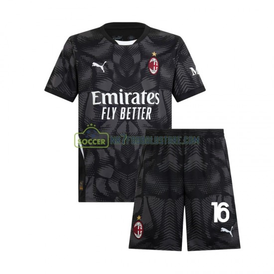 AC Milan Trøje Mike Maignan 16 Målmand Børn Hjemmebane Fodboldsæt 2024-2025 Kortærmet
