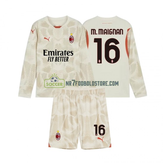 AC Milan Trøje Mike Maignan 16 Målmand Børn 3. Valg Fodboldsæt 2024-2025 Langærmet