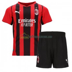 AC Milan Trøje Børn Hjemmebane Fodboldsæt 2021-2022 Kortærmet 