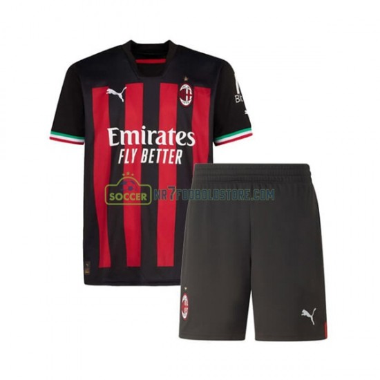AC Milan Trøje Børn Hjemmebane Fodboldsæt 2022-2023 Kortærmet
