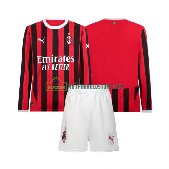 AC Milan Trøje Børn Hjemmebane Fodboldsæt 2024-2025 Langærmet