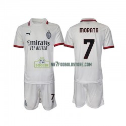 AC Milan Trøje Morata 7 Børn Udebane Fodboldsæt 2024-2025 Kortærmet