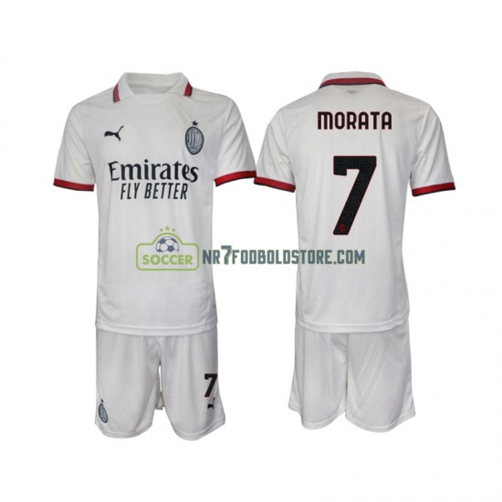 AC Milan Trøje Morata 7 Børn Udebane Fodboldsæt 2024-2025 Kortærmet