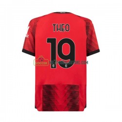 AC Milan Trøje Theo Hernandez 19 Mænd Hjemmebane Fodboldsæt 2023-2024 Kortærmet