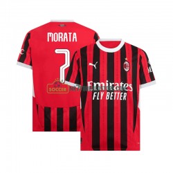 AC Milan Trøje UCL Font MORATA 7 Mænd Hjemmebane Fodboldsæt 2024-2025 Kortærmet