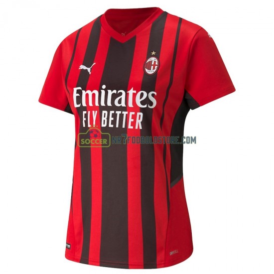 AC Milan Trøje Dame Hjemmebane Fodboldsæt 2021-2022 Kortærmet 