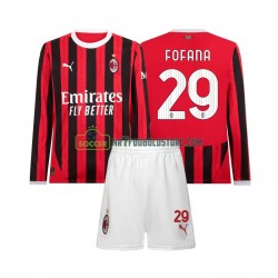 AC Milan Trøje Youssouf Fofana 29 Børn Hjemmebane Fodboldsæt 2024-2025 Langærmet