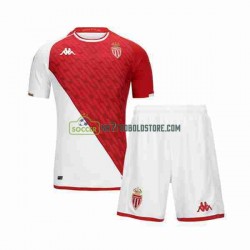 AS Monaco Trøje Børn Hjemmebane Fodboldsæt 2023-2024 Kortærmet