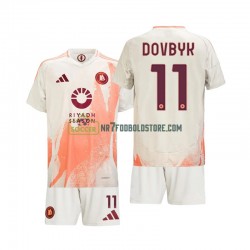 AS Roma Trøje Artem Dovbyk 11 Børn Udebane Fodboldsæt 2024-2025 Kortærmet