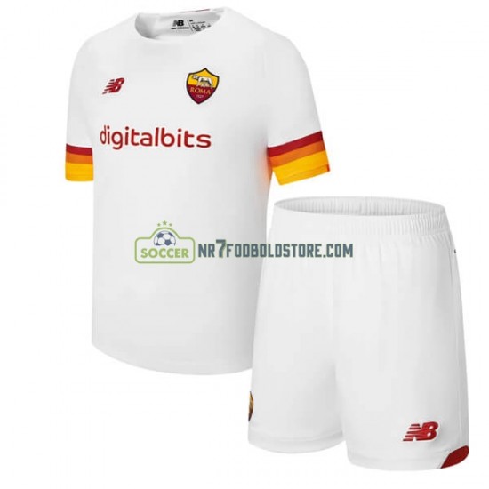AS Roma Trøje Børn Udebane Fodboldsæt 2021-2022 Kortærmet 
