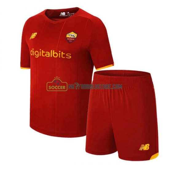 AS Roma Trøje Børn Hjemmebane Fodboldsæt 2021-2022 Kortærmet 