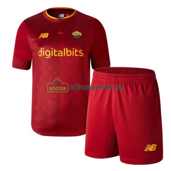 AS Roma Trøje Børn Hjemmebane Fodboldsæt 2022-2023 Kortærmet