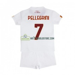 AS Roma Trøje Lorenzo Pellegrini 7 Børn Udebane Fodboldsæt 2022-2023 Kortærmet