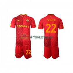 AS Roma Trøje Nicolo Zaniolo 22 Børn Hjemmebane Fodboldsæt 2022-2023 Kortærmet