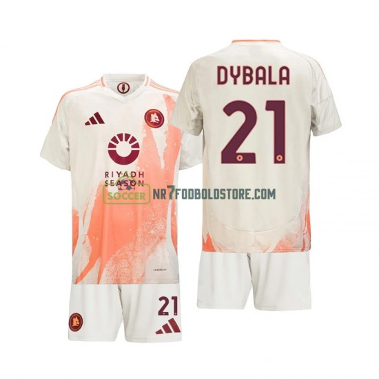 AS Roma Trøje Paulo Dybala 21 Børn Udebane Fodboldsæt 2024-2025 Kortærmet
