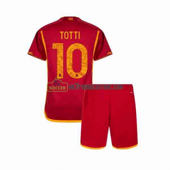 AS Roma Trøje Totti 10 Børn Hjemmebane Fodboldsæt 2023-2024 Kortærmet
