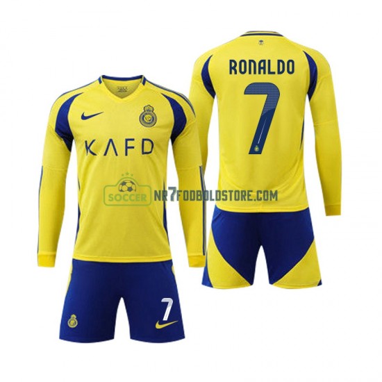 Trøje Al Nassr Cristiano Ronaldo 7 Børn Hjemmebane Fodboldsæt 2024-2025 Langærmet