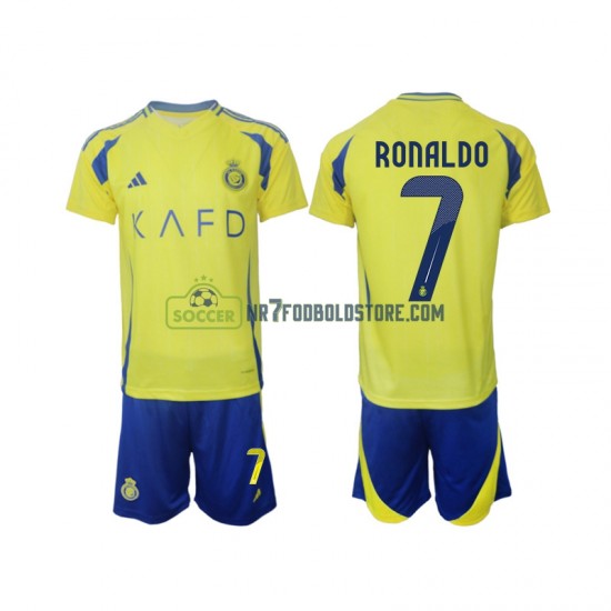 Trøje Al Nassr Cristiano Ronaldo 7 Børn Hjemmebane Fodboldsæt 2024-2025 Kortærmet