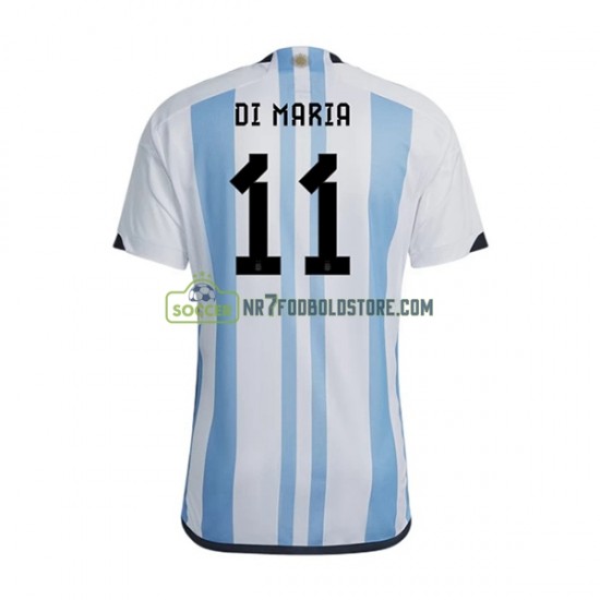 Argentina Trøje Di Maria 11 Mænd Hjemmebane Fodboldsæt VM i fodbold 2022 Kortærmet