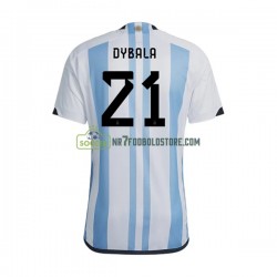 Argentina Trøje Dybala 21 Mænd Hjemmebane Fodboldsæt VM i fodbold 2022 Kortærmet