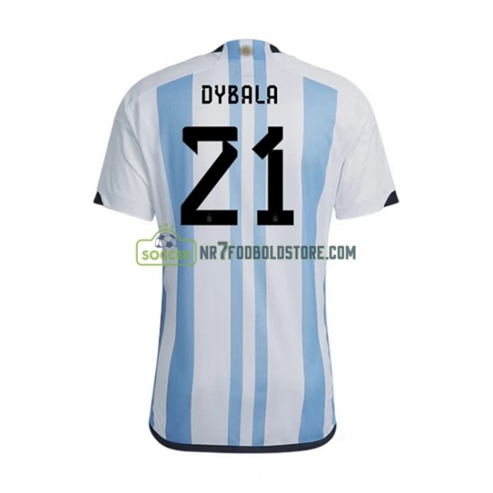 Argentina Trøje Dybala 21 Mænd Hjemmebane Fodboldsæt VM i fodbold 2022 Kortærmet