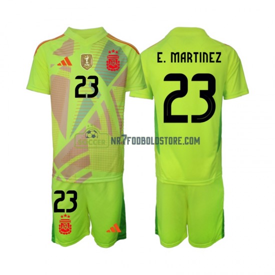 Argentina Trøje Emiliano Martinez 23 Målmand Børn Udebane Fodboldsæt 2024 Kortærmet