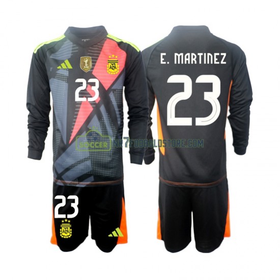 Argentina Trøje Emiliano Martinez 23 Målmand Børn Hjemmebane Fodboldsæt 2024 Langærmet