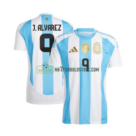 Argentina Trøje Julian Alvarez 9 Mænd Hjemmebane Fodboldsæt 2024 Kortærmet