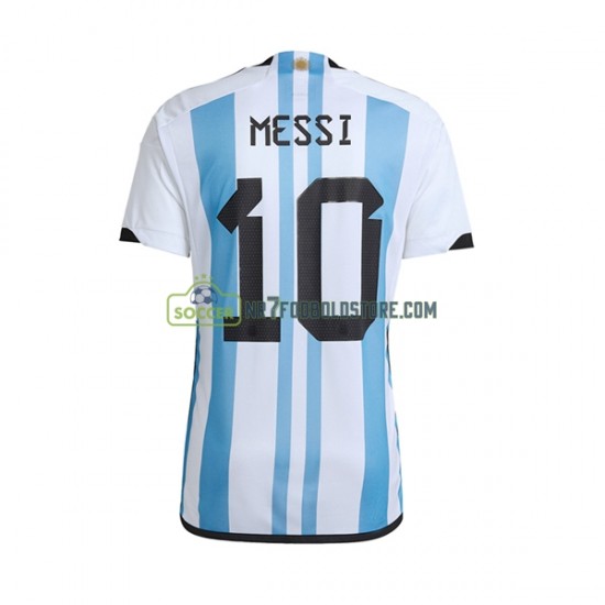 Argentina Trøje Lionel Messi 10 Mænd Hjemmebane Fodboldsæt VM i fodbold 2022 Kortærmet