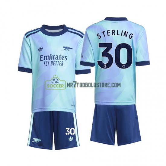 Arsenal Trøje Sterling 30 Børn 3. Valg Fodboldsæt 2024-2025 Kortærmet
