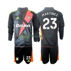 Aston Villa Trøje Emiliano Martinez 23 Målmand Børn Udebane Fodboldsæt 2024-2025 Langærmet