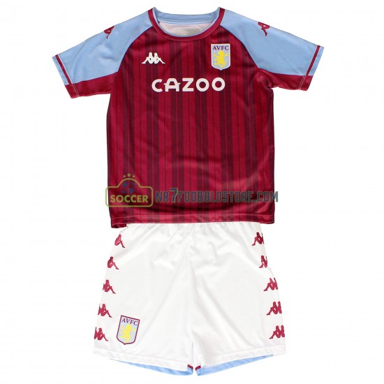 Aston Villa Trøje Børn Hjemmebane Fodboldsæt 2021-2022 Kortærmet 