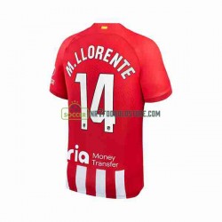 Atlético Madrid Trøje 2 Marcos Llorente 14 Mænd Hjemmebane Fodboldsæt 2023-2024 Kortærmet