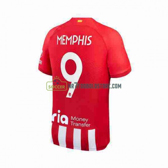 Atlético Madrid Trøje 2 Memphis Depay 9 Mænd Hjemmebane Fodboldsæt 2023-2024 Kortærmet