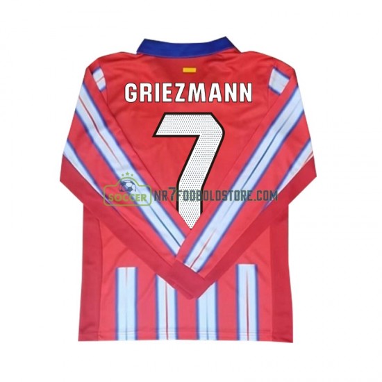 Atlético Madrid Trøje Antoine Griezmann 7 Mænd Hjemmebane Fodboldsæt 2024-2025 Langærmet