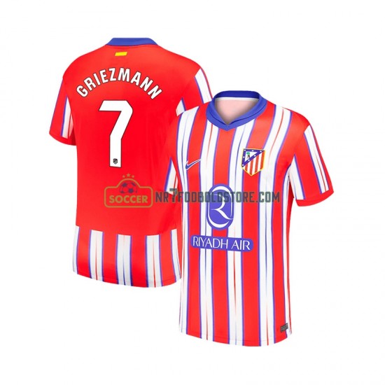 Atlético Madrid Trøje Antoine Griezmann 7 Mænd Hjemmebane Fodboldsæt 2024-2025 Kortærmet