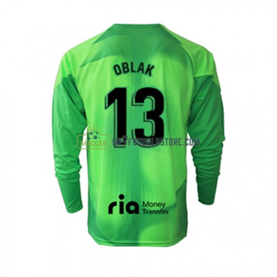 Atlético Madrid Trøje Jan Oblak 13 Målmand Mænd Hjemmebane Fodboldsæt 2022-2023 Langærmet