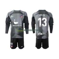 Atlético Madrid Trøje Jan Oblak 13 Målmand Børn Udebane Fodboldsæt 2022-2023 Langærmet